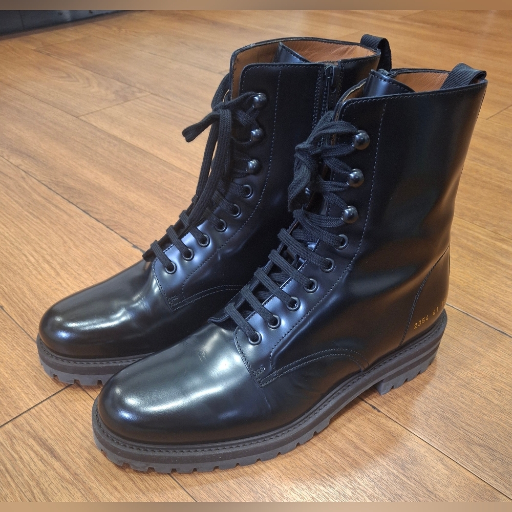 Common Projects Glossy Black Men's Boots